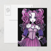 "Maegan" Pink Valentine Fairy Art Postcard シーズンポストカード (正面/裏面)