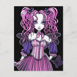 "Maegan" Pink Valentine Fairy Art Postcard シーズンポストカード