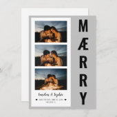 "MAERRY"クリスマス日付写真を保存 |グレー/黒 シーズンカード (正面/裏面)
