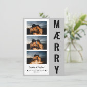 "MÆRRY" Christmas Save the Date Photo | Gray/Black シーズンカード (スタンド正面)