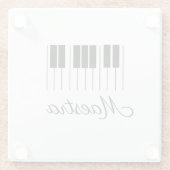 Maestraピアノ音楽先生キーボード（名前） ガラスコースター (裏面)