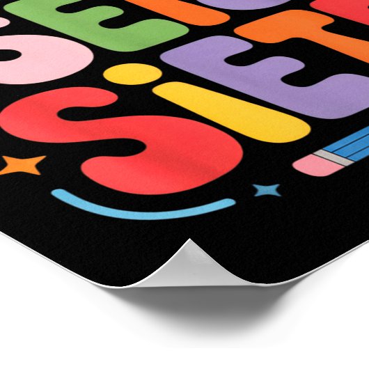 Maestra Seis Siete Teacher Fun School Kids  ポスター (角)