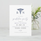 MAEVEネイビーブルーメディカルRNナース卒業 招待状 (スタンド正面)