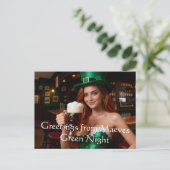 Maeve in Emerald Corset Irish Pub St Patrick's Day ポストカード (スタンド正面)