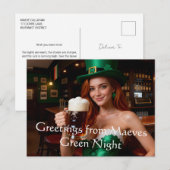 Maeve in Emerald Corset Irish Pub St Patrick's Day ポストカード (正面/裏面)