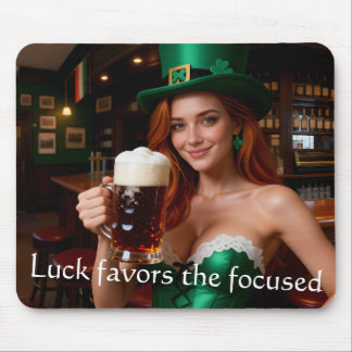 Maeve in Emerald Corset Irish Pub St Patrick's Day マウスパッド