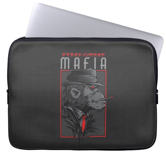 Mafia Monkey Smoking Cigar Graphic | Japan ラップトップスリーブ (正面)