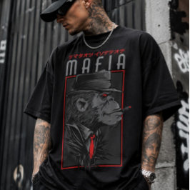 Mafia Monkey Smoking Cigar Graphic T-Shirt | Japan パーカ