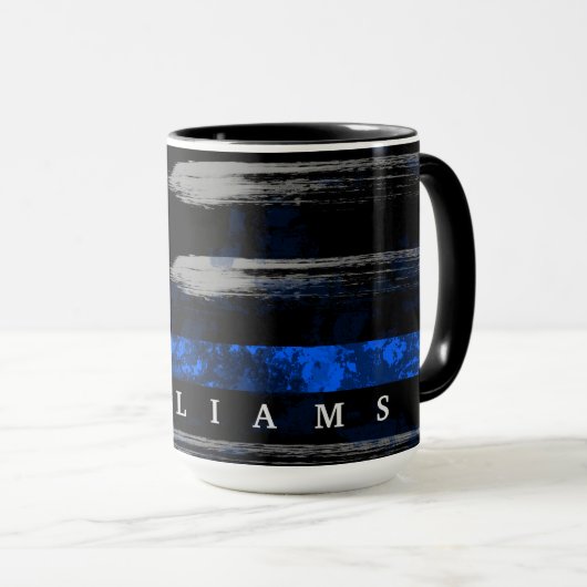 Magという名前の細い青い線 マグカップ (正面右)