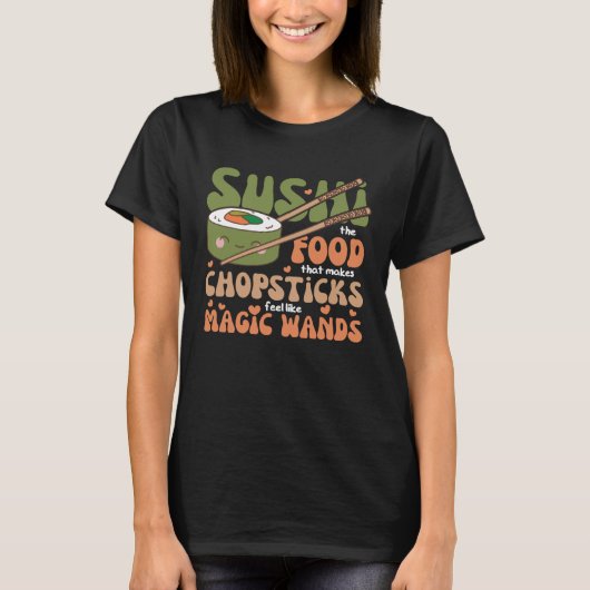 Magのように箸を作る感じ食べ物 Tシャツ (正面)