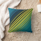 Magの緑の数々のな対角線は縞で飾ります クッション (ブランケット)