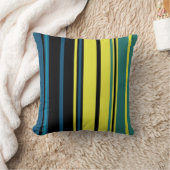 Magの緑の数々の縞で飾ります クッション (ブランケット)