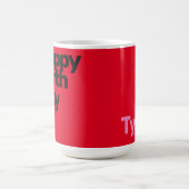 Magハッピーバースデーの単語の名前の編集 コーヒーマグカップ (中央)