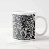 Magフローラ抽象芸術の背景 ジャンボコーヒーマグカップ (右)