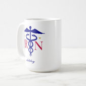 Mag登録済みナース（パーソナライズ） コーヒーマグカップ (正面左)