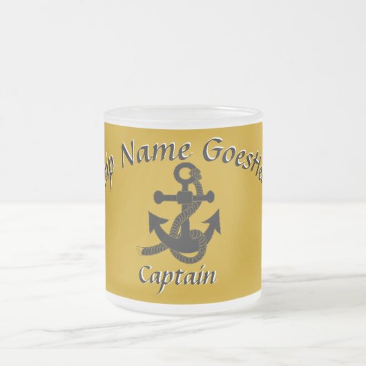 Mag -いかりと曲線文字（黒） フロストグラスマグカップ (中央)