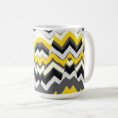 Mag、クラシック色数々ののジグザグ模様デザイン コーヒーマグカップ (正面右)