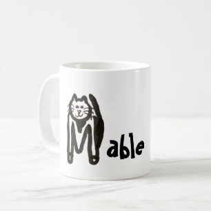 Mag – 名前とイニシャルCat Letter M コーヒーマグカップ