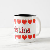 Mag – 名前のハート ツートーンマグカップ (正面右)