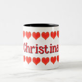 Mag – 名前のハート ツートーンマグカップ (中央)