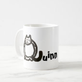 Mag – 名前(イニシャル付き) Cat Letter Q コーヒーマグカップ (正面左)