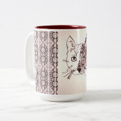 Mag - 046 – 猫茶色 ツートーンマグカップ (正面左)