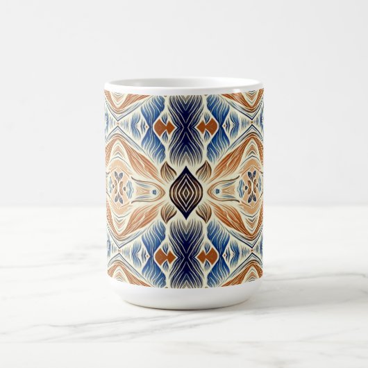 Mag、Aカラー鮮やかシームレ数々のームパターンデザイン コーヒーマグカップ (中央)