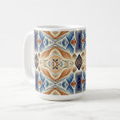 Mag、Aカラー鮮やかシームレ数々のームパターンデザイン コーヒーマグカップ (正面左)