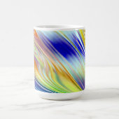 Mag、A色鮮やかの数々の抽象芸術線のパターン コーヒーマグカップ (中央)