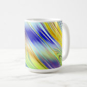 Mag、A色鮮やかの数々の抽象芸術線のパターン コーヒーマグカップ (正面右)