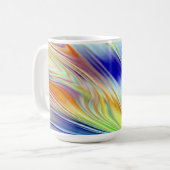 Mag、A色鮮やかの数々の抽象芸術線のパターン コーヒーマグカップ (正面左)
