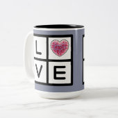 Mag 「L-O-V-Eグリッド」 ツートーンマグカップ (正面左)