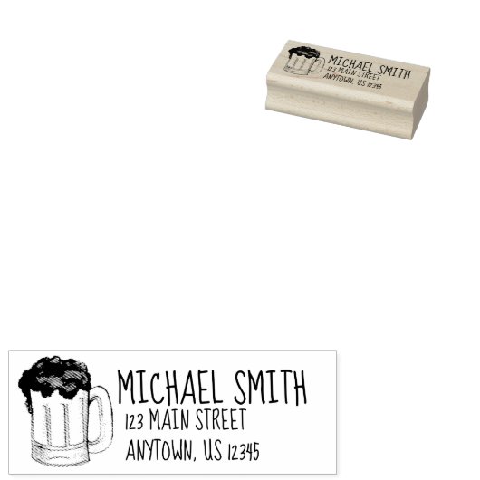 Mag of Beer Aleボトムスアップ応援住所 ラバースタンプ (押印)