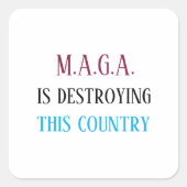 MAGAに反対のメッセージ スクエアシール (正面)