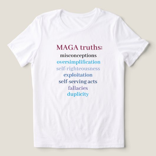 MAGAの真実 対抗MAGAメッセージ トライブレンドTシャツ (デザイン正面)