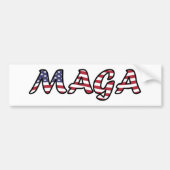 MAGAの赤く白くおよび青米国の旗の文字 バンパーステッカー (正面)