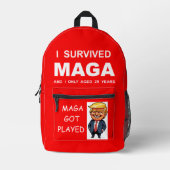 MAGAを生き延びた プリントバックパック (正面)