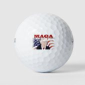 MAGAアメリカ国旗のトランプ赤文字ゴルフボール ゴルフボール (正面)