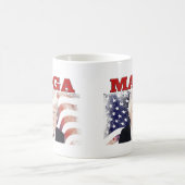 MAGAアメリカ国旗のトランプ赤文字 コーヒーマグカップ (中央)