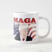 MAGAアメリカ国旗のトランプ赤文字 ジャンボコーヒーマグカップ (右)