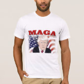 MAGAアメリカ国旗切り札赤文字 Tシャツ (正面)