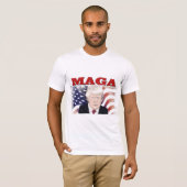 MAGAアメリカ国旗切り札赤文字 Tシャツ (正面フル)