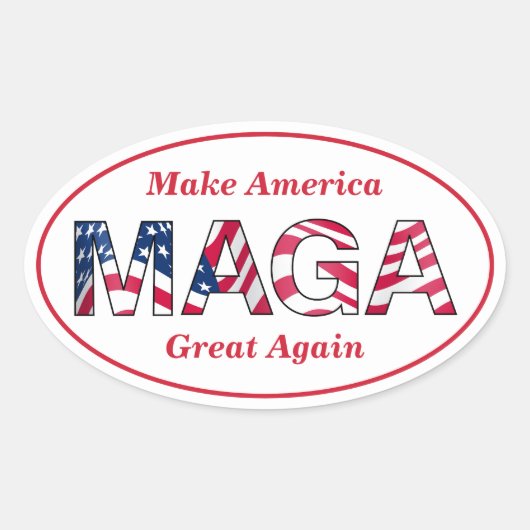 MAGAオーバルステッカー 楕円形シール (正面)