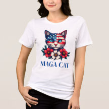 MAGAキャットトランプアメリカ国旗と花パトリオット