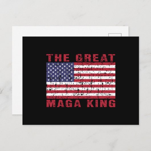 MAGAキングおもしろい・トランプ・サポーター ポストカード (正面/裏面)