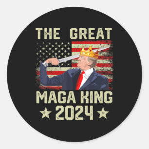 MAGAキング素晴らしトランプバイデン氏政治ウルトラメガP ラウンドシール