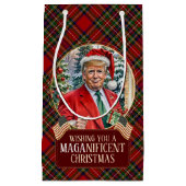 MAGAクリスマスタータンチェックプレイドサンタトランプ スモールペーパーバッグ (正面)
