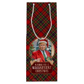 MAGAクリスマスタータンチェックプレイドサンタトランプ ワインギフトバッグ (裏面)