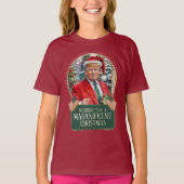 MAGAクリスマストランプサンタスノーグローブキッズ Tシャツ (正面)