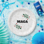 MAGAクリスマスラウンドトランプパーティープレート ペーパープレート (パーティー)